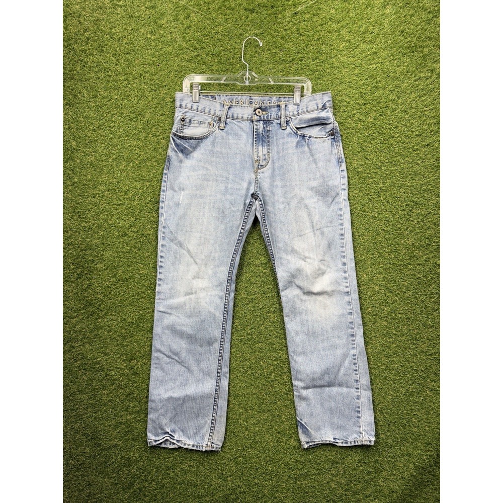 American Eagle Jeans Mens 32x32 Relaxed Straight Light Wash Denim Workwear